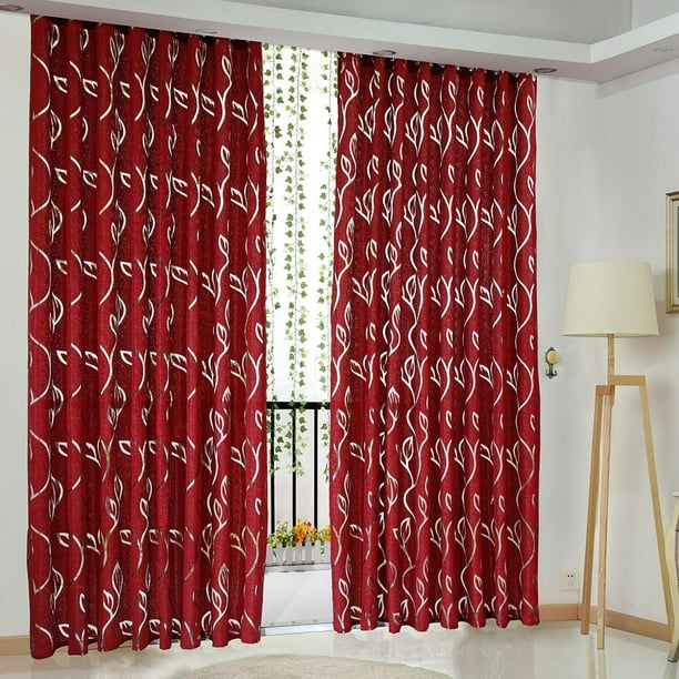 Cortina Semiopaca 2 M Ventana Partición Hoja Vid (rojo Vino)