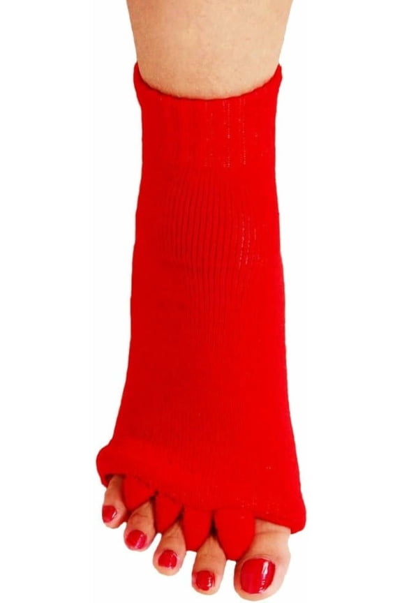 Yoga Sports GYM Five Toe Separator Socks Alignment Pain Health Massage Socks, Prevent Foot Cramps, One Pair