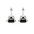 thumbnail image 4 of 4 ct Lever-Back Drop Dangle Earrings for Women | 8.0mm Round Cut Natural Onyx | 18K White Gold, 4 of 5