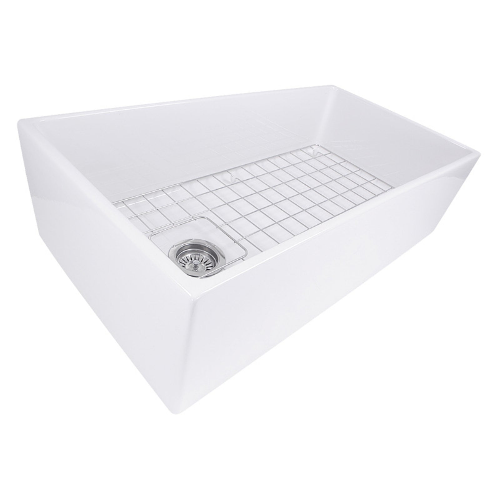 Nantucket Sinks USA 36 in. Farmhouse Kitchen Sink with Offset Drain and