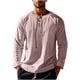 thumbnail image 4 of Blusas y camisas de manga larga con cuello redondo para hombre, informales, de color liso, con hombros descubiertos, rectas, con lazo en el pecho, cuello redondo, manga larga, blusas de licra., 4 of 8