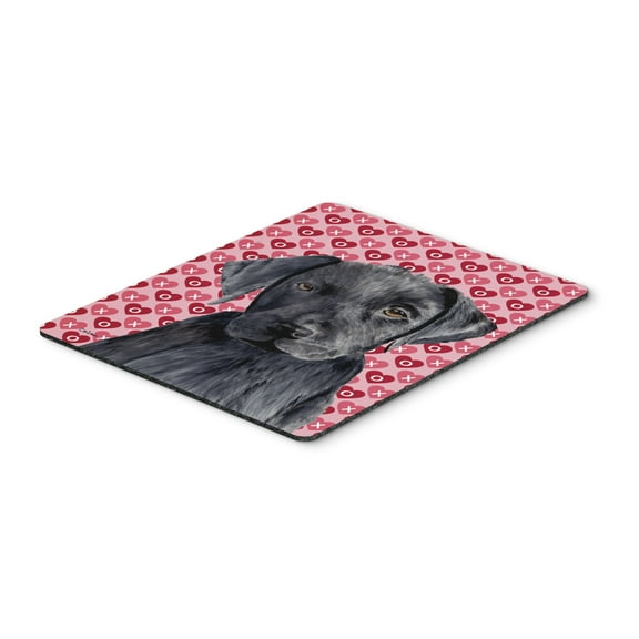 "Labrador Black Hearts Love Valentines Day Mouse Pad Hot Pad or Trivet"