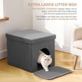 thumbnail image 6 of DOMIPET Cat Litter Box Enclosure Furniture, Hidden Litter Box with Cat Bed, Waterproof Odor Control Litter Box Cover, Dog Proof Foldable Storage Bench, Easy Assembly, 6 of 9