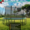 thumbnail image 6 of 12FT Trampoline for Kids with No-gap Design, SHINPT Outdoor Trampoline with Basketball Hoop, 12FT Kids Trampoline with 1200LBS Capacity, Big Trampoline Outdoor for Backyard, Large Trampoline Outdoor, 6 of 8
