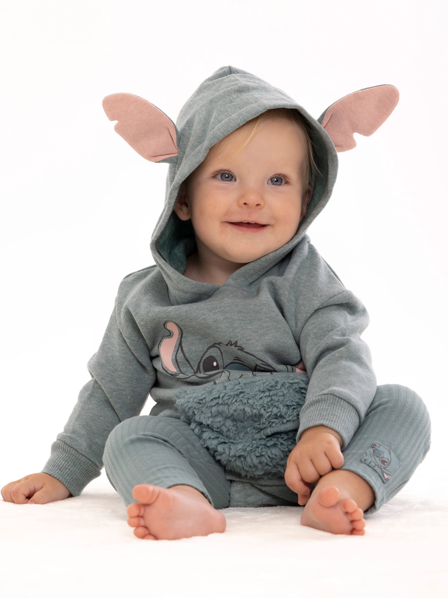 Disney Newborn Baby Boys Cosplay Stitch Hooded Bodysuit and Pants, 2-Piece Outfit Set, Sizes 0/3 Months - 24 Months