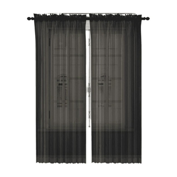 Set de cortinas Tráslucidas B.KIND & BEYOND 2 paneles negras 2.13x1.40