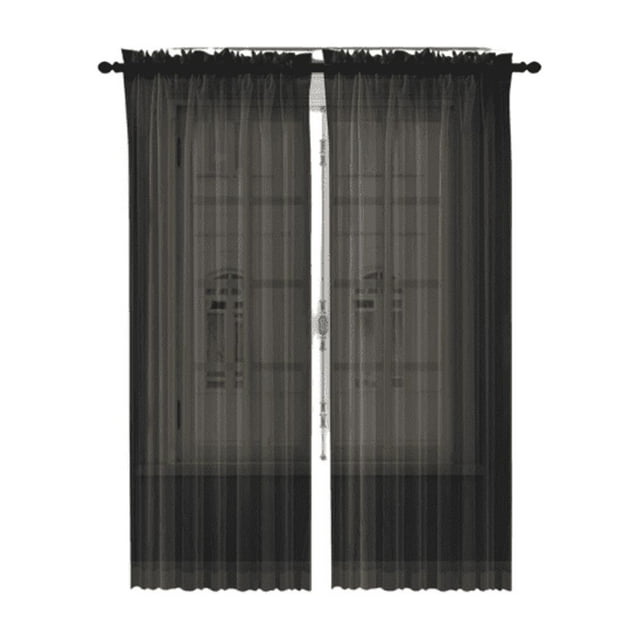 Set de cortinas Tráslucidas B.KIND & BEYOND 2 paneles negras 2.13x1.40