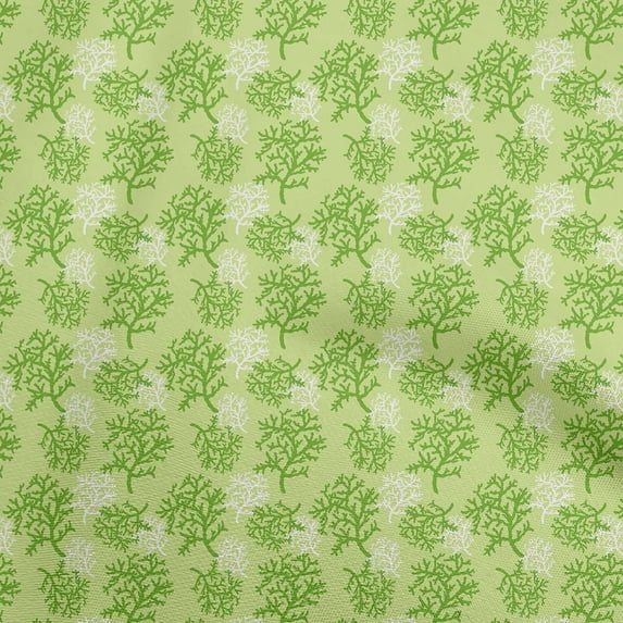 oneOone Cotton Poplin Twill Green Fabric Ocean Underwater Plant Craft Projects Decor Fabric Printed By The Yard 56 Inch Wide