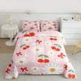 thumbnail image 2 of Castle Fairy Boys Girls Floral Daisy Bedding Comforter Set 2pcs,Kawaii Red Cherry Twin Comforter Sets Microfiber,Cartoon Ribbon Bow Knot Breathable Bedding Set,Microfiber Bedroom Decor,Reversible, 2 of 8