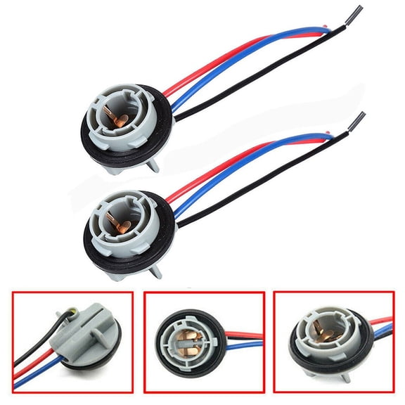CENL 2Pcs 1157 LED Stop Brake Turn Light Bulb Socket Harness Wire Pig Tail Plug LED Stop Brake Turn Light Bulb Socket