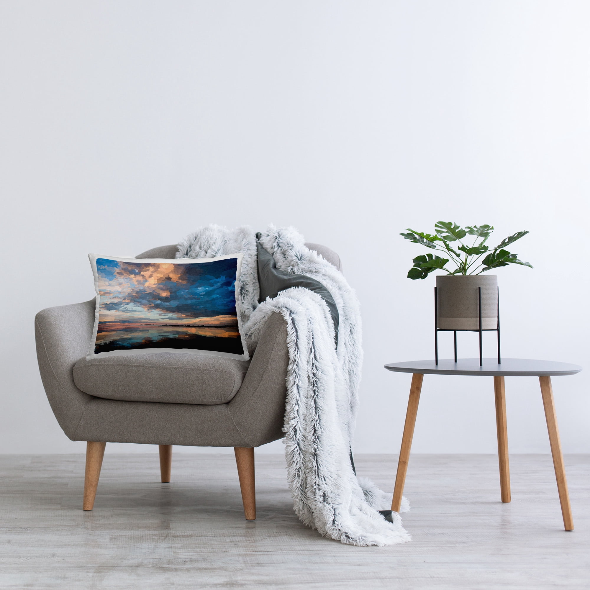 Stupell Industries Abstract Sunlit Lake Decorative Printed Throw Pillow Design by Emily Kalina