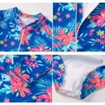thumbnail image 5 of Bullpiano Kids Girls Tropical Flower Long Sleeve Rash Guard Zipper Front Bathing Suit, 5 of 6