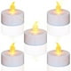 thumbnail image 1 of Paquete de 24 velas LED CR2032 con pilas, vela sin llama, transparente, parpadeante, más de 100 horas de luz eléctrica, decoración de Halloween (amarillo cálido (24 piezas)) brillar Electrónica, 1 of 5