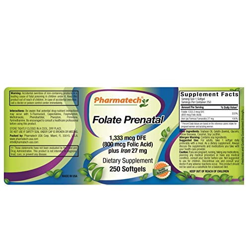 PharmatechÂ®, Folic Acid Supplement, Vitamin b9, prenatal folic Acid