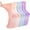 Pink, variant on Pilates Socks Women Non Slip Grip Yoga Socks 3 Pairs Mid Calf Grippy Socks Non-Binding Top for Ladies Barre 5-8
