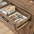 thumbnail image 5 of T4TREAM Farmhouse Buffet Sideboard with Storage, 66'' Wide Hutch Cabinet for Kitchen Dining Room, Light Brown, 5 of 6