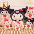 thumbnail image 4 of Almohada Kuromi de fresa Sanrio de 22/35cm, juguete de peluche para niñas, juguetes de peluche suaves, muñeco con melodía de fresa, regalo, 4 of 5