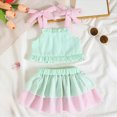 thumbnail image 2 of TOWED22 Kids Toddler Lovely Summer Clothes 2pcs Outfits Sleeveless Tank Shirts and Shorts Cute Casual Sets with Pocket(Green,18-24 M), 2 of 9