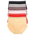 thumbnail image 6 of Angelina Women's Cotton Mid-Rise Brief Panties with Mesh Waistband (6-Pack), 6 of 7