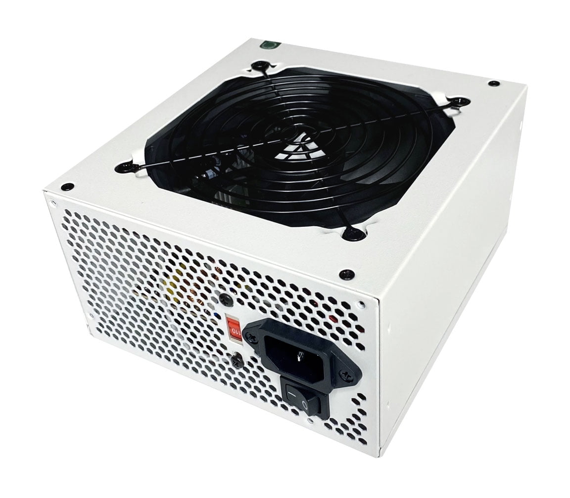 Apevia ATX-ES700-WH Essence 700W ATX Semi-Modular Gaming Power Supply with Auto-Thermally Controlled 120mm Black Fan, 115/230V Switch, All Protections, White Casing