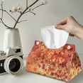 thumbnail image 2 of COEQINE Tissue Box Holder PU Leather Rectangle Tissue Case Dispenser Facial Tissue Box for Bathroom Bedroom Kitchen Office Outdoor Tent Car Autumn Home Decoraton, Maple Leaf Branch, 2 of 7
