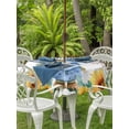 thumbnail image 3 of Outdoor Tablecloth with Umbrella Hole for Patio/Picnic/Party/Camping, Sunflower Gnomes Waterproof Table Cloth Round Cover Washable, Summer Botanical Elegant Floral (Dia 54"), 3 of 8