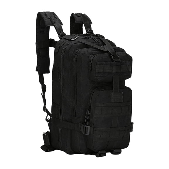 Heavy-Duty 20-25L Outdoor Hiking Backpack with Oxford Fabric and Multiple Compartments for Camping Travel and Outdoor Adventures, Black, 1 Pack