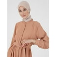thumbnail image 2 of Modest Dress  Orange With Long Buttons And Belt Detailed Waist, 2 of 5