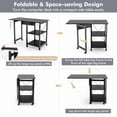 thumbnail image 5 of Topcobe Folding Writing Office Desk with Storage Shelves, Desks for Bedrooms, Ideal for Working and Studying, Black, 5 of 8