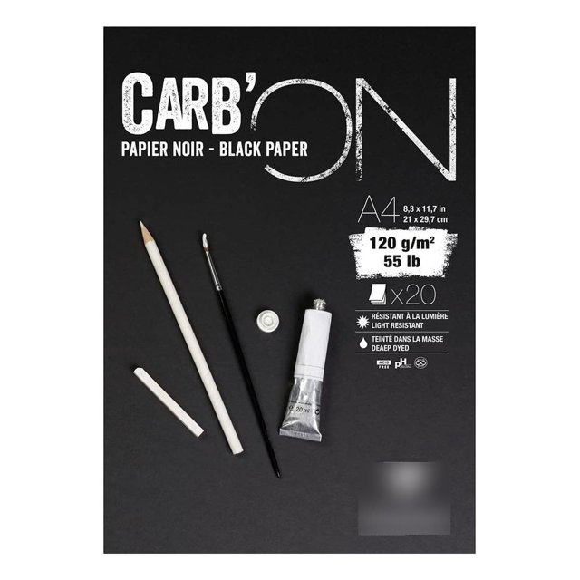 Papel Negro Carbón A4 20 Hojas 120G Clairefontaine