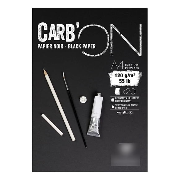 Papel Negro Carbón A4 20 Hojas 120G Clairefontaine