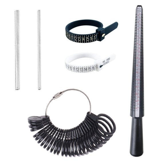 Jesscasday 3/4/6/7Pcs Rings Sizer Measuring Tool Set Rings Guage for Rings Measurer Integrated