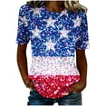 thumbnail image 5 of Xdegoge 4Th of July Patriotic T Shirt for Women USA American Flag Short Sleeve Crewneck Stars and Stripes Regular Fit Summer Tops Independence Day Festival Wear, 5 of 6