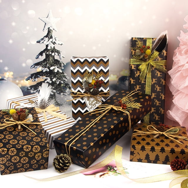 Matsuzay Papel tapiz multiusos Smart Choice, papel para cubrir libros, papel para envolver regalos simples de Navidad Kits de decoración para fiestas No.03