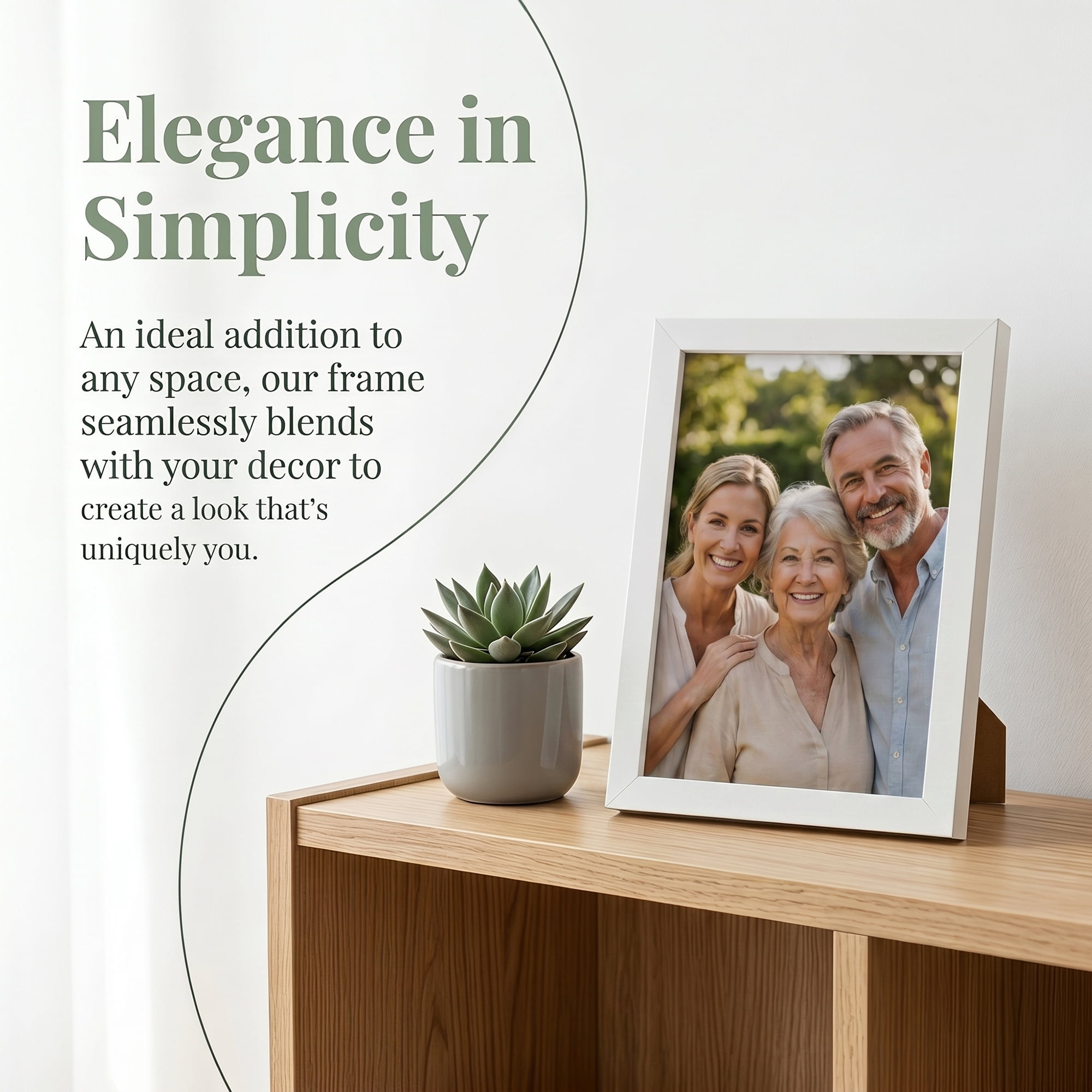 Unique Bargains Classic Wood Wall Mounting Picture Frame White 5" x 7"