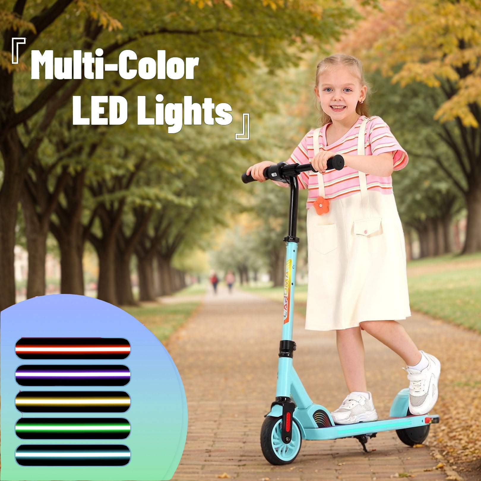SANOPY Foldable Electric Scooter for Kids 8+,180W Upgraded Motor,4 Adjustable Heights & 3 Speed,Lightweight,LED Display,UL2272 Certified