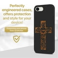 thumbnail image 2 of Case Yard Wooden Case for iPhone-SE Soft TPU Silicone cover Slim Fit Shockproof Wood Protective Phone Cover for Girls Boys Men and Women Supports Wireless Charging Cross 2 Design, 2 of 7