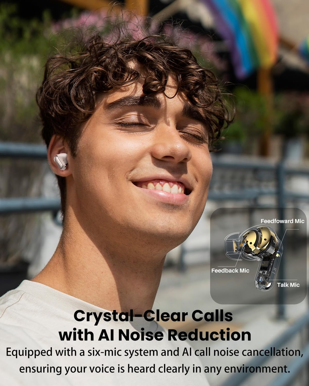 TOZO NC20 Pro Smart Touch Noise Cancelling Earbuds,Bluetooth Headphones with AI Assistant,6 Mics Clear Calls,80H,LDAC Hi-Res Audio,In-Ear Detection,Dual Pairing,App-32EQ,Waterproof Wireless Charging