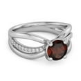 thumbnail image 2 of Stackable 3 Band 925 Sterling Silver 0.25 Ctw Garnet Women Wedding Ring, 2 of 3