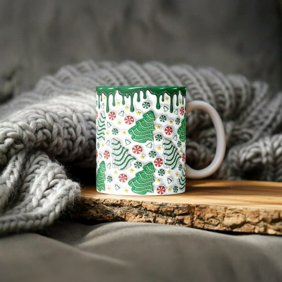 Christmas Tree Coffee Mug 11oz Green Cookie Tree Mug, X-mas Winter Mugs Ceramic Coffee Tea Cup Gift for Christmas Friends Family Home Decor