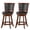 Brown, variant on Tolead 24" Counter Height Swivel Wood Barstool in White Finish and Black Faux Leather