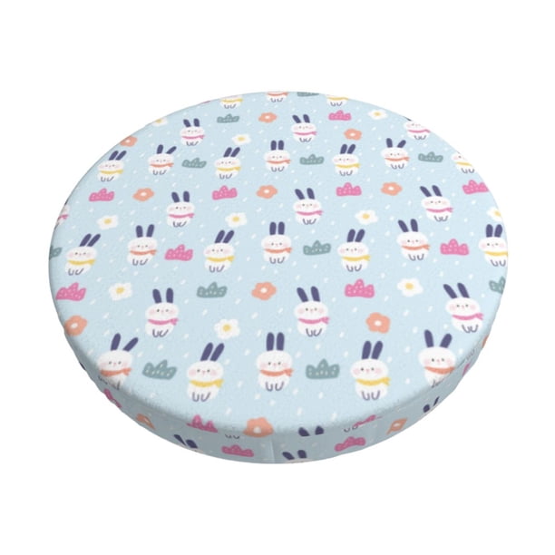 Balery Rabbit In The Rain Fundas de asiento para taburete de bar redondo de tela de terciopelo ajustables que protegen de arañazos y manchas para sillas de 14 a 17 pulgadas.-13 inch