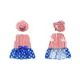 thumbnail image 2 of 4th of July Dog Dress Kit - USA Flag Cats Costumes for Independence Day, with Bow Independence Stars Skirt and Top Hat, Blue, L, 2 of 6