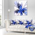 thumbnail image 3 of Designart Symmetrical Bright Blue Fractal Flower - Floral Throw Pillow - 18x18, 3 of 5