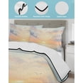 thumbnail image 4 of Ocean Sunset Twin XL Size Down Alternative Comforter, Lightweight Comforter Quilt Bedding Set with Pillow Shams Modern Orange Blue Oil Painting Seagull All Seasons Bed Comforter Duvet Insert 68"x98", 4 of 7