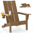 thumbnail image 6 of Tappio Folding Adirondack Chair All Weather HDPE Outdoor Patio Chairs with Detachable Multifunctional Holders and Cup Holders, Fire Pit Chairs for Yard Garden Poolside, Brown, 6 of 7