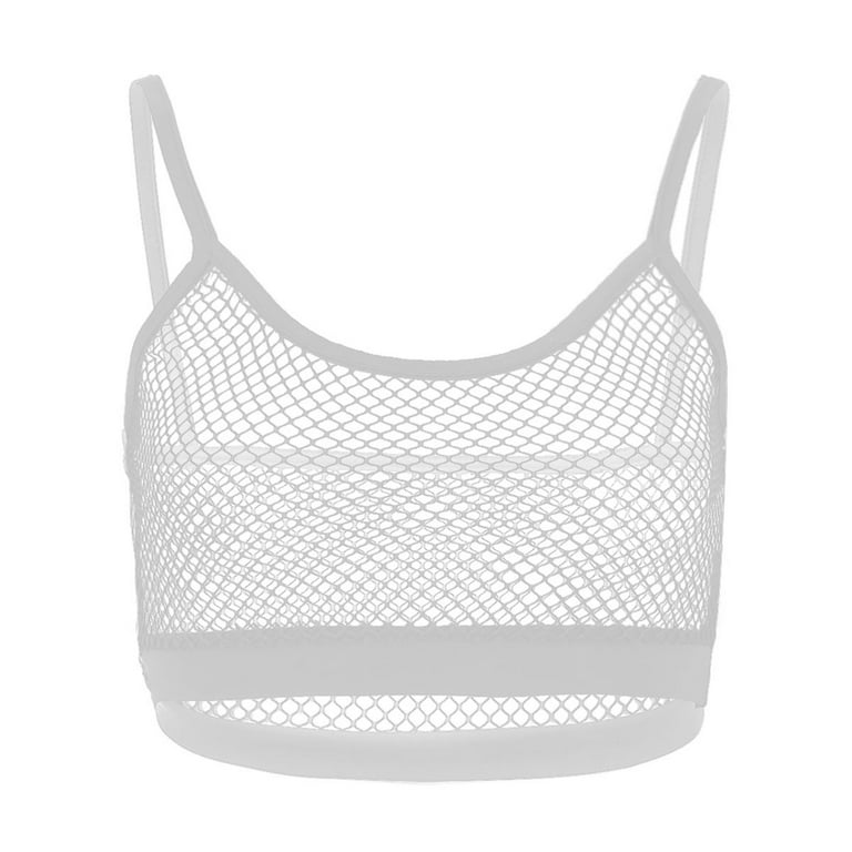 YONGHS Women's Fishnet Sheer Sleeveless Blouse Camisole