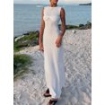 thumbnail image 5 of Yunliwuli Women’s Summer Bodycon Dress Casual Sleeveless Twist Front Solid Color Dress Slim Fit Midi Dress, 5 of 10