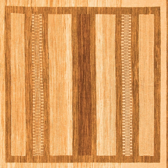 Ahgly Company Indoor Square Abstract Orange Modern Area Rugs, 8' Square
