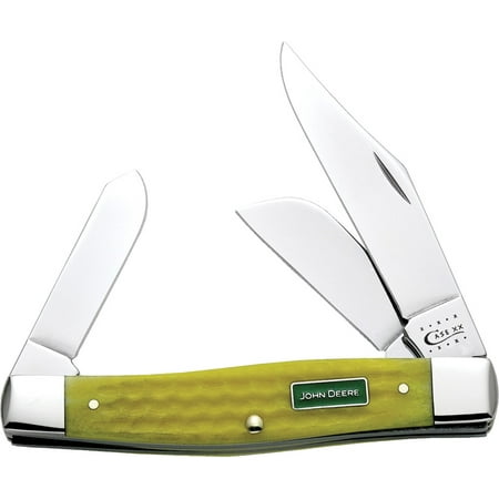 Case Cutlery 15703 Case John Deere Corn Cob Jigged Yellow Large Stockman, Yellow Bone Multi-Colored